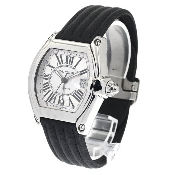 CARTIER Roadster XL W62032X6 GMT Silver Dial Automatic Men's Watch_886936 - Picture 1 of 6